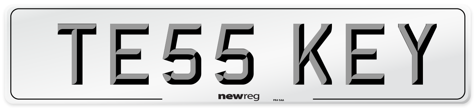 TE55 KEY Number Plate from New Reg